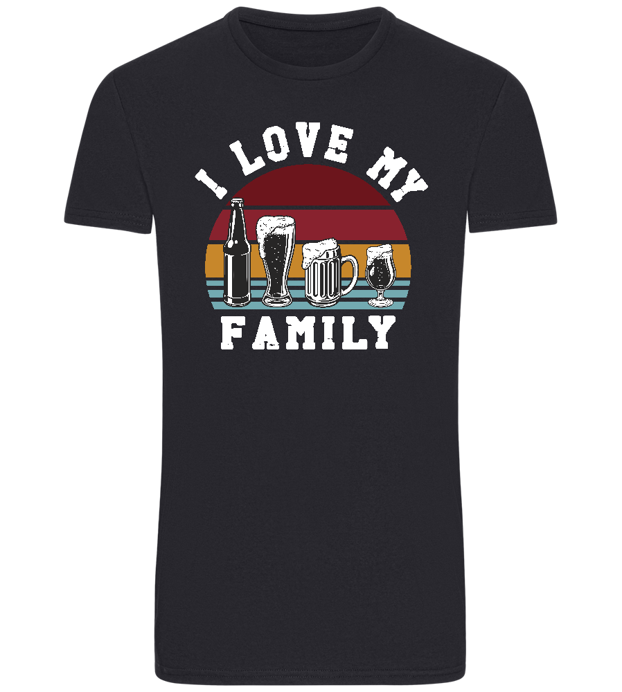 I Love My Family Design - Basic Unisex T-Shirt_FRENCH NAVY_front