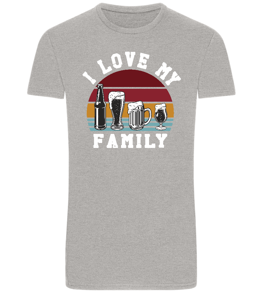 I Love My Family Design - Basic Unisex T-Shirt_ORION GREY_front