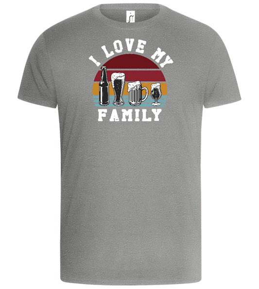 I Love My Family Design - Basic Unisex T-Shirt_ORION GREY_front