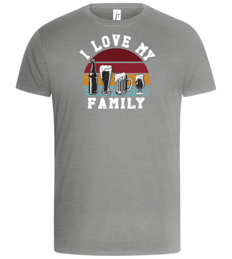 I Love My Family Design - Basic Unisex T-Shirt_ORION GREY_front