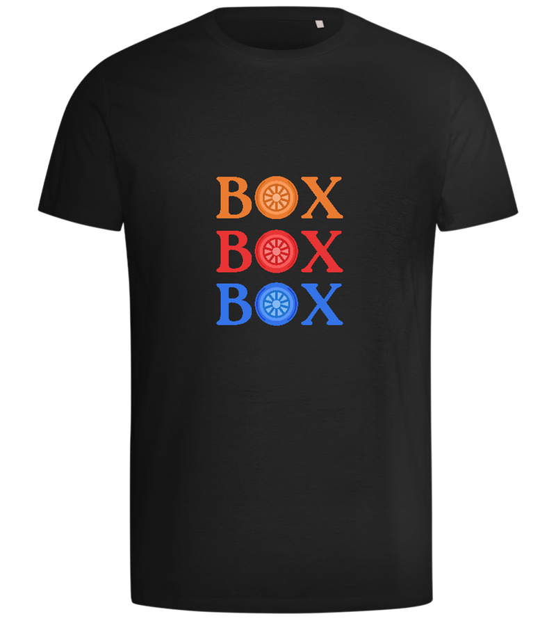 Box Box Box Design - Comfort men's t-shirt_DEEP BLACK_front