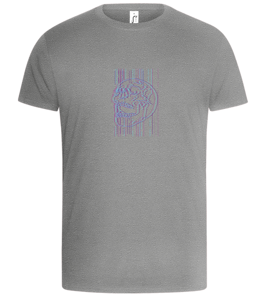 Neon Lines Skull Design - Basic Unisex T-Shirt_ORION GREY_front