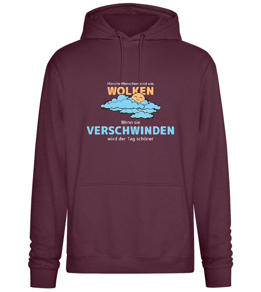 Bye Bye Clouds Design - Premium Essential Unisex Hoodie_BORDEAUX_front