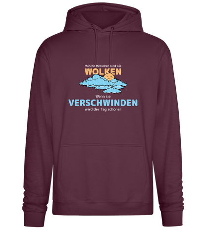 Bye Bye Clouds Design - Premium Essential Unisex Hoodie_BORDEAUX_front