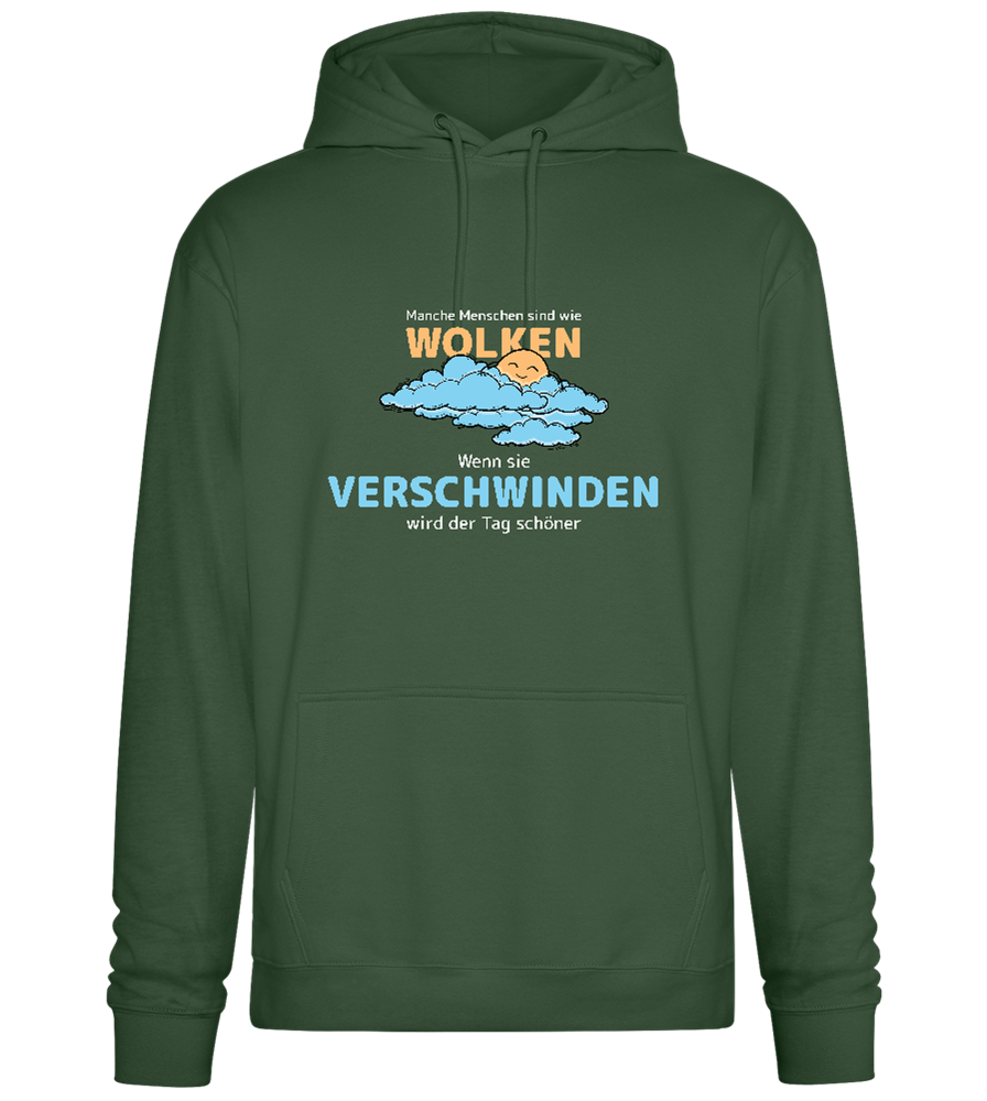 Bye Bye Clouds Design - Premium Essential Unisex Hoodie_GREEN BOTTLE_front