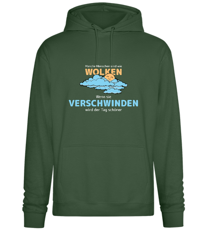 Bye Bye Clouds Design - Premium Essential Unisex Hoodie_GREEN BOTTLE_front