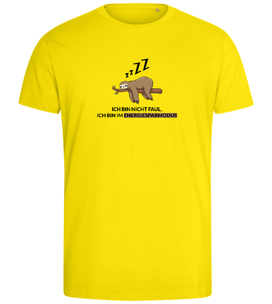 Energy Saving Mode Design - Comfort men's fitted t-shirt_YELLOW_front