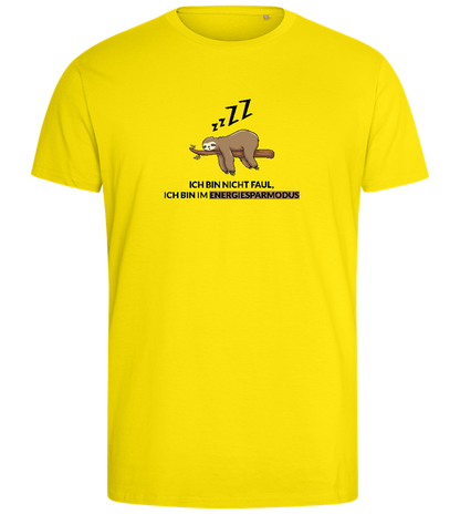 Energy Saving Mode Design - Comfort men's fitted t-shirt_YELLOW_front