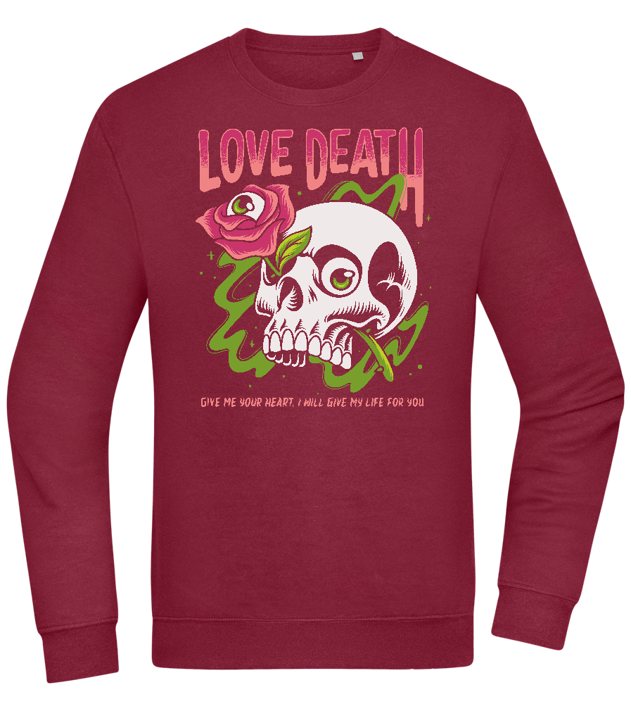 Skull Love Death Design - Comfort Essential Unisex Sweater_BORDEAUX_front