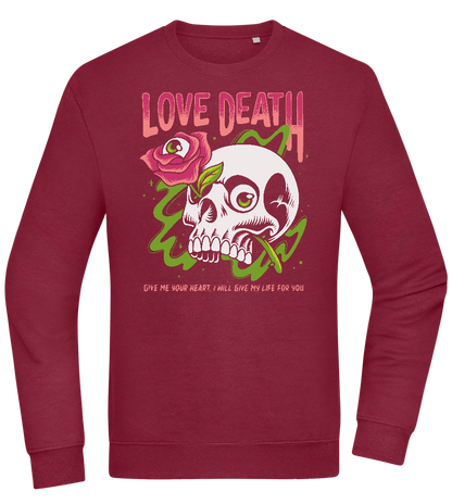 Skull Love Death Design - Comfort Essential Unisex Sweater_BORDEAUX_front