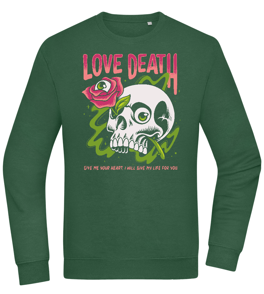 Skull Love Death Design - Comfort Essential Unisex Sweater_GREEN BOTTLE_front