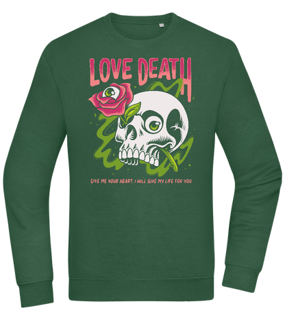 Skull Love Death Design - Comfort Essential Unisex Sweater_GREEN BOTTLE_front