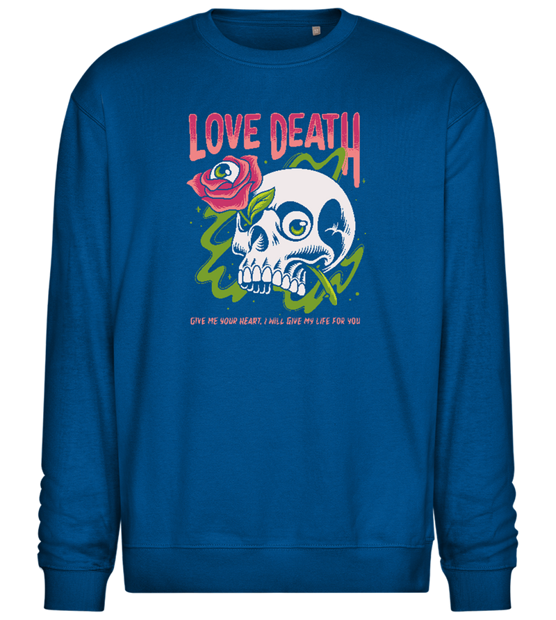 Skull Love Death Design - Comfort Essential Unisex Sweater_ROYAL_front