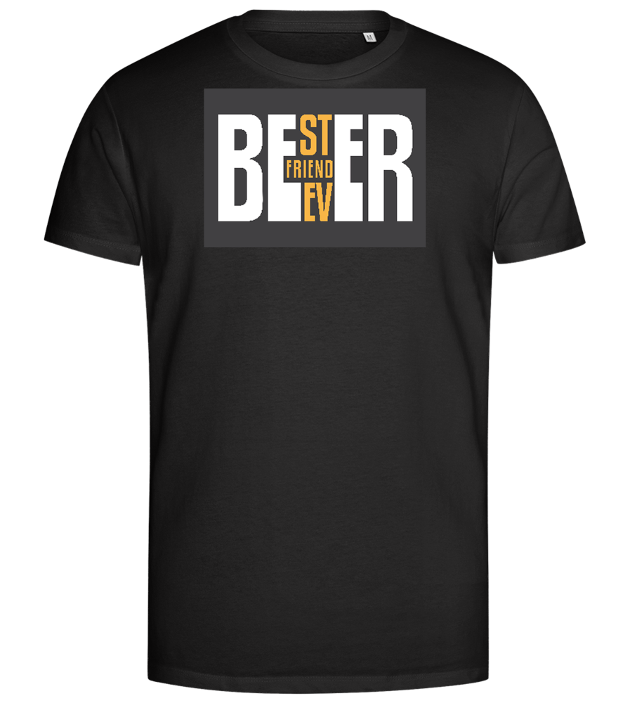 Beer Best Friend Ever Design - Premium men's close fitting t-shirt_DEEP BLACK_front