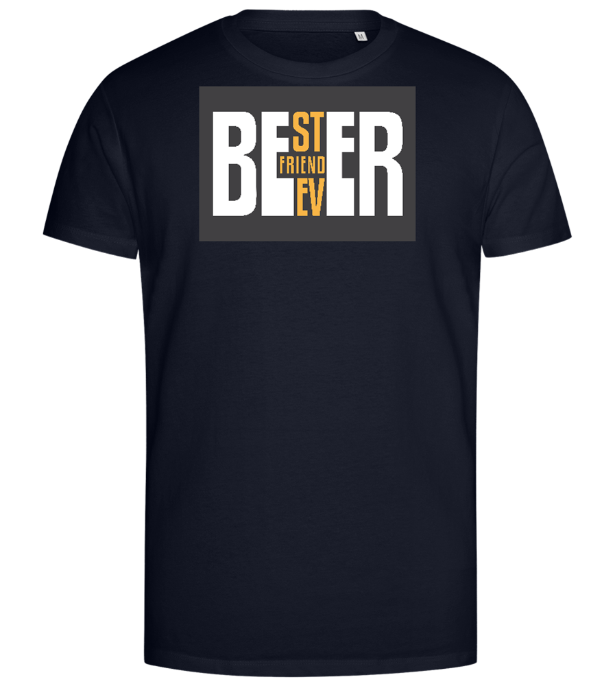 Beer Best Friend Ever Design - Premium men's close fitting t-shirt_FRENCH NAVY_front