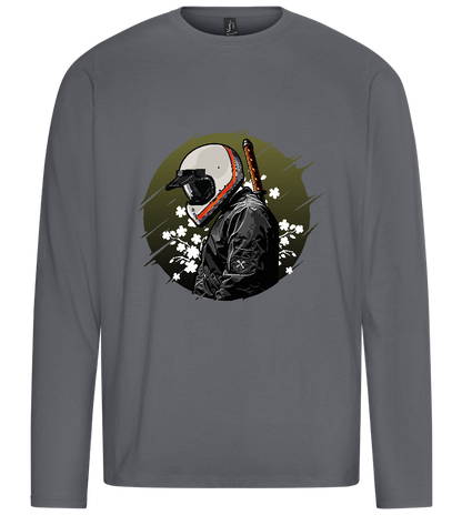 Samurai Bike Design - Premium men's long sleeve t-shirt_MOUSE GREY_front