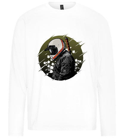 Samurai Bike Design - Premium men's long sleeve t-shirt_WHITE_front