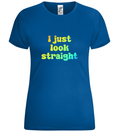 I Just Look Straight Design - Comfort women's t-shirt_ROYAL_front