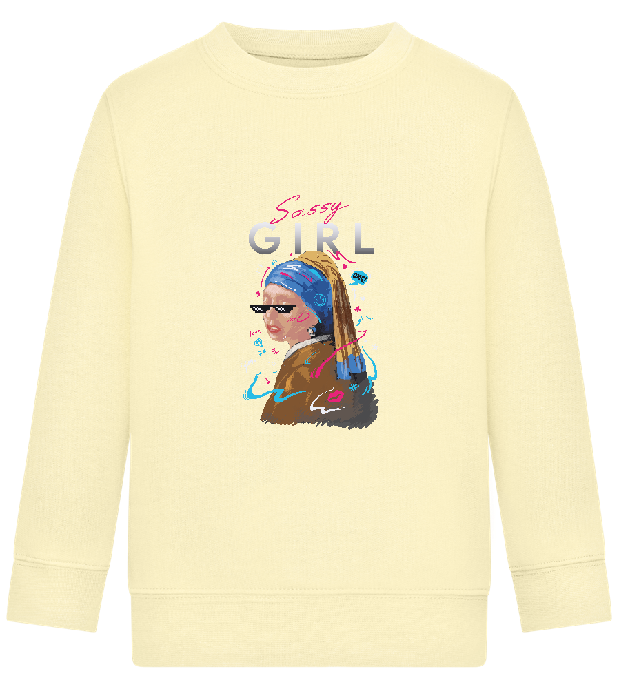 The Sassy Girl Design - Comfort Kids Sweater_AMARELO CLARO_front