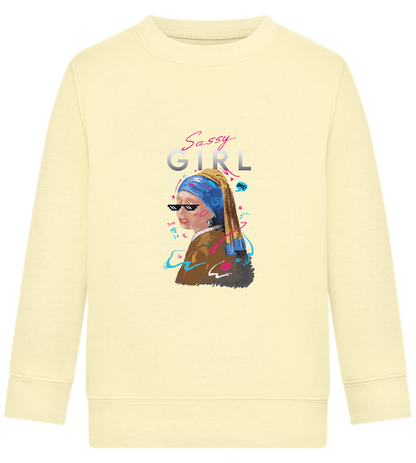 The Sassy Girl Design - Comfort Kids Sweater_AMARELO CLARO_front