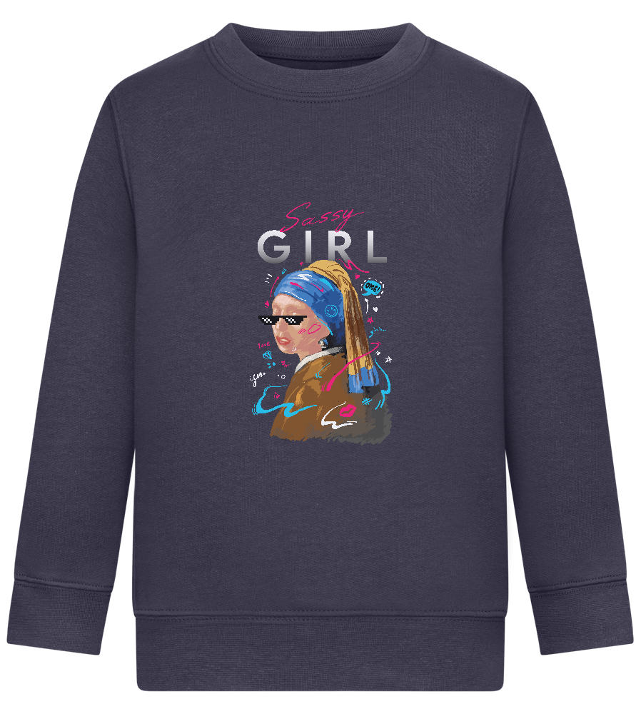 The Sassy Girl Design - Comfort Kids Sweater_FRENCH NAVY_front