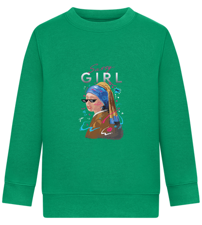 The Sassy Girl Design - Comfort Kids Sweater_MEADOW GREEN_front