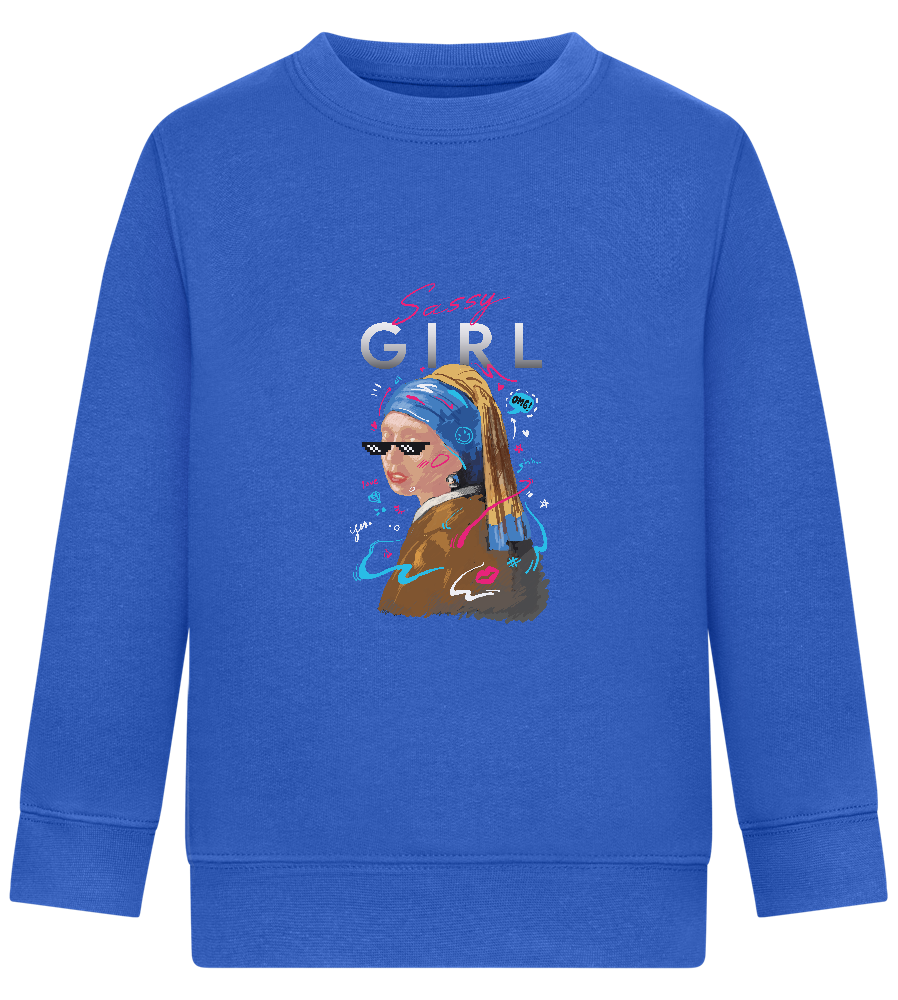 The Sassy Girl Design - Comfort Kids Sweater_ROYAL_front