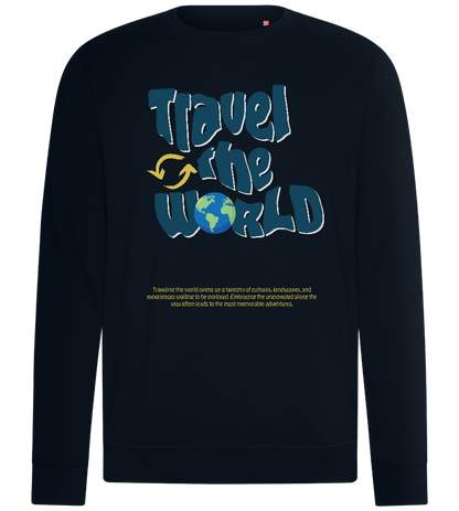 Explore the Globe Design - Comfort unisex sweater_BLACK_front