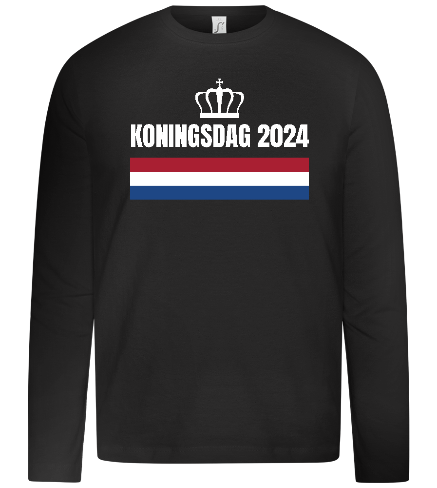 Kingsday Flag Design - Premium kids long sleeve t-shirt_DEEP BLACK_front