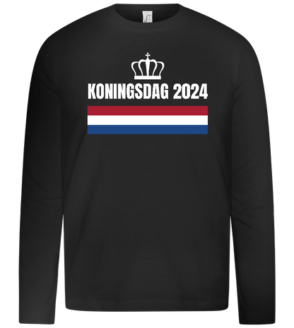 Kingsday Flag Design - Premium kids long sleeve t-shirt_DEEP BLACK_front