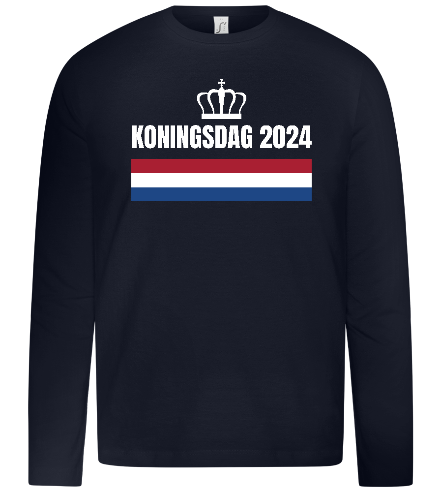 Kingsday Flag Design - Premium kids long sleeve t-shirt_FRENCH NAVY_front