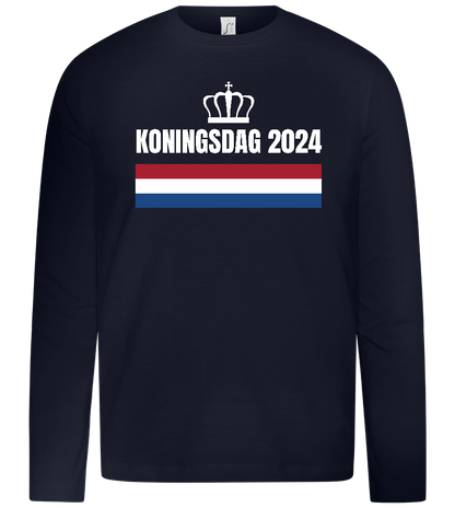 Kingsday Flag Design - Premium kids long sleeve t-shirt_FRENCH NAVY_front