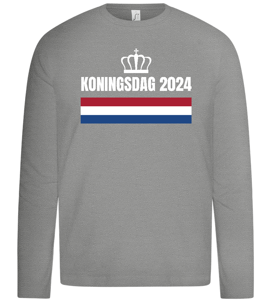 Kingsday Flag Design - Premium kids long sleeve t-shirt_ORION GREY_front