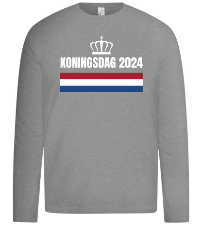 Kingsday Flag Design - Premium kids long sleeve t-shirt_ORION GREY_front