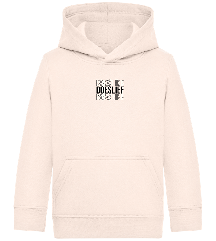 Doeslief Tekst Design - Comfort Kids Hoodie_LIGHT PEACH ROSE_front