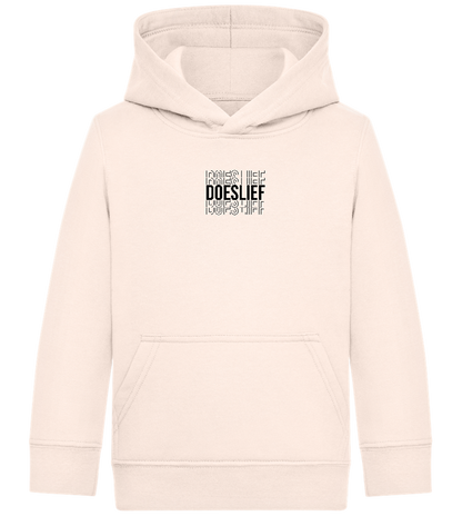 Doeslief Tekst Design - Comfort Kids Hoodie_LIGHT PEACH ROSE_front