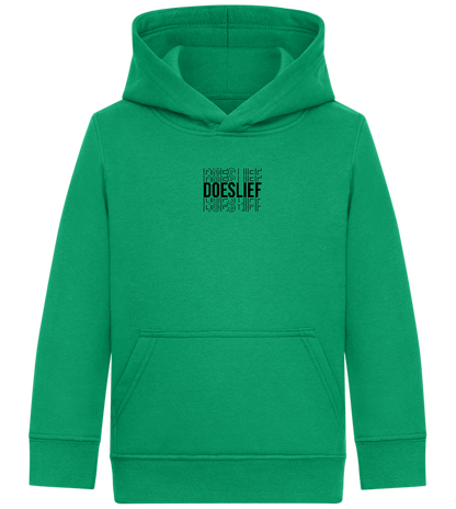 Doeslief Tekst Design - Comfort Kids Hoodie_MEADOW GREEN_front