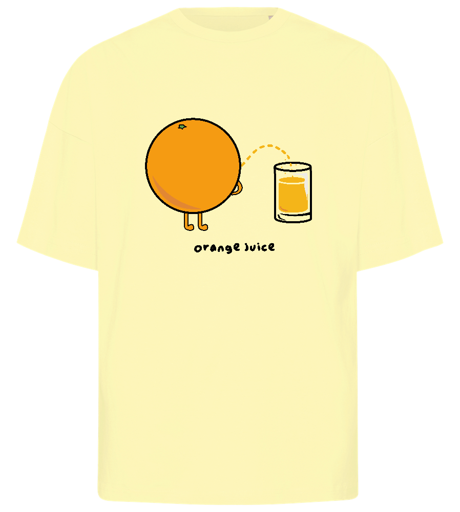 Orange Juice Design - Premium men's oversized t-shirt_LIGHT YELLOW_front