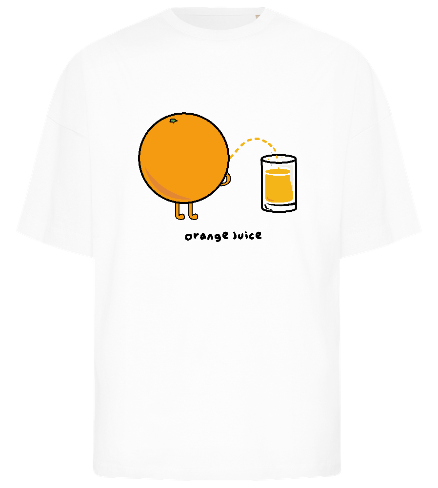 Orange Juice Design - Premium men's oversized t-shirt_WHITE_front