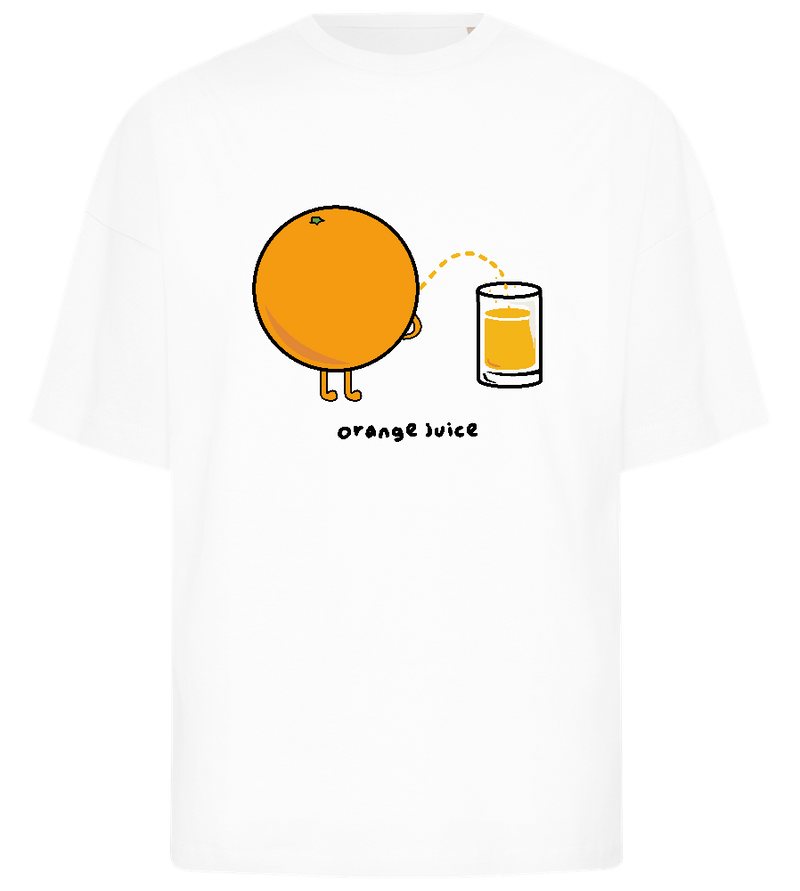 Orange Juice Design - Premium men's oversized t-shirt_WHITE_front