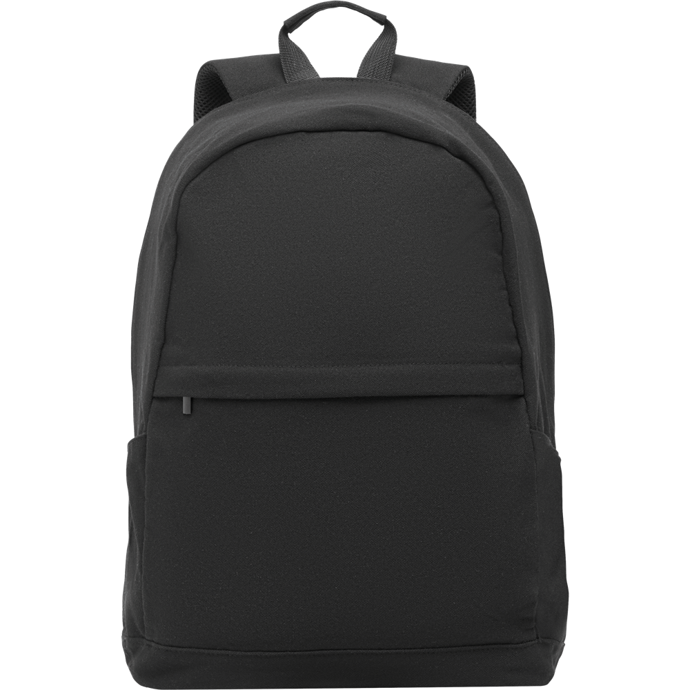 Recycled Cotton Laptop Backpack_BLACK_front