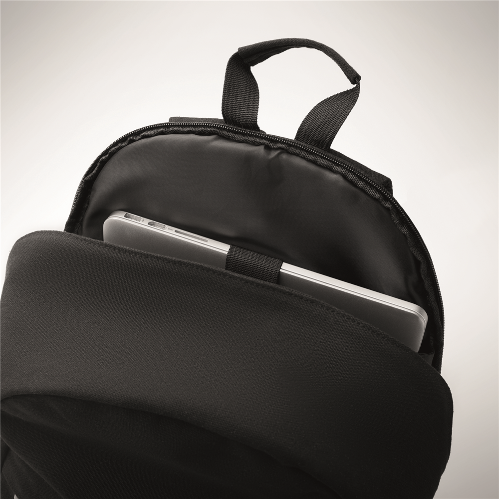 Recycled Cotton Laptop Backpack_BLACK_DETAILEDIMAGE_back_2