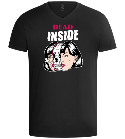 Dead Inside Skull Design - Basic men's v-neck t-shirt_DEEP BLACK_front