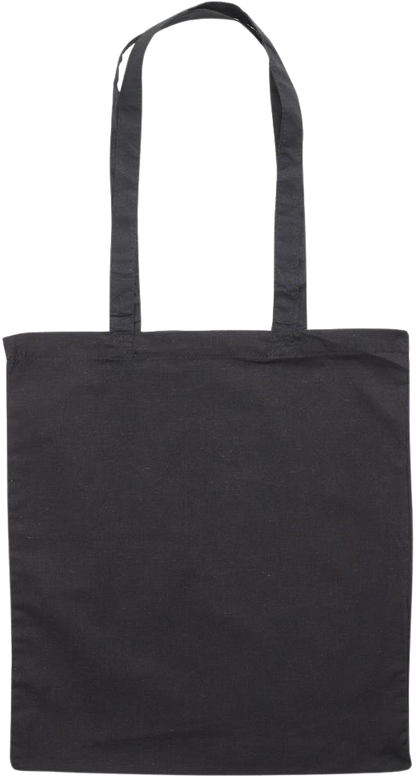 Premium colored cotton tote bag_BLACK_front