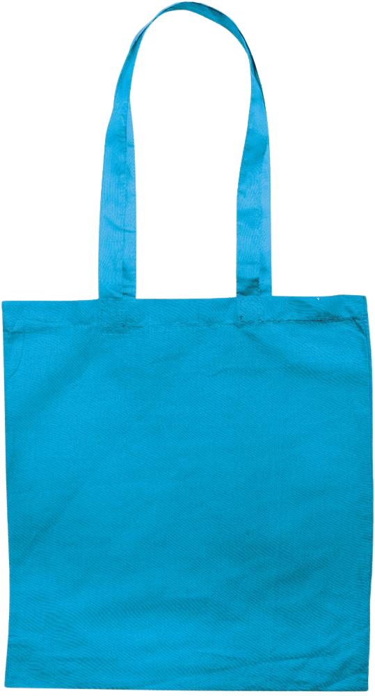 Premium colored cotton tote bag_TURQUOISE_front