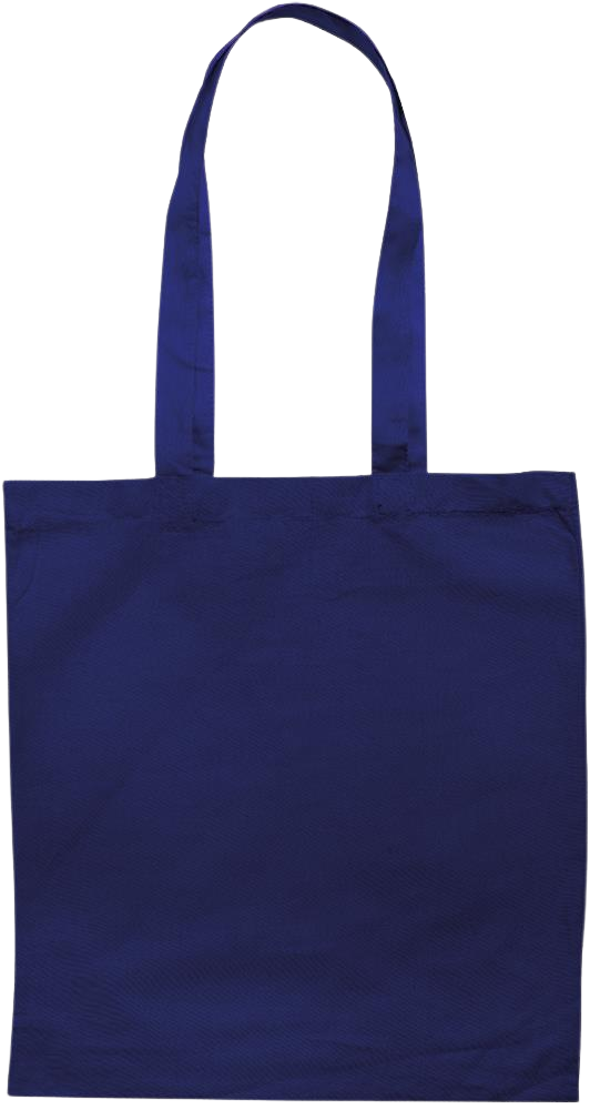 Premium colored cotton tote bag_BLUE_back