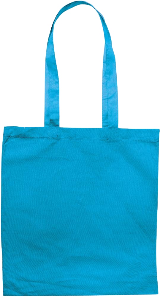 Premium colored cotton tote bag_TURQUOISE_back