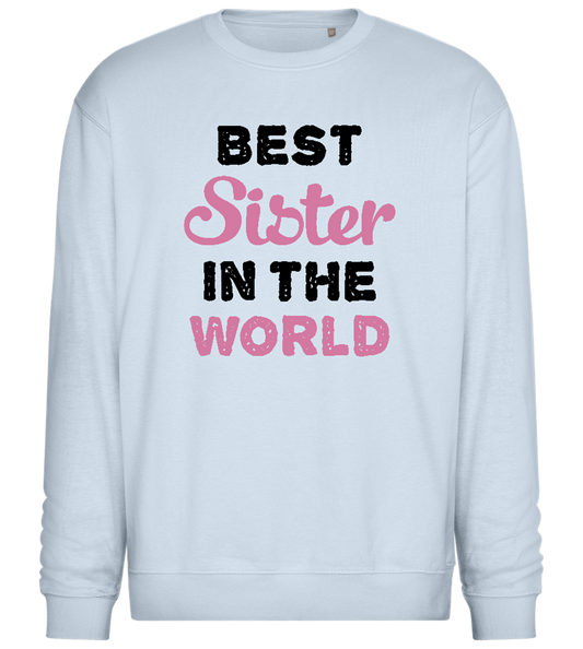 Best Sister in the World Design - Comfort Essential Unisex Sweater_CREAMY BLUE_front