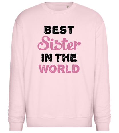 Best Sister in the World Design - Comfort Essential Unisex Sweater_LIGHT PEACH ROSE_front