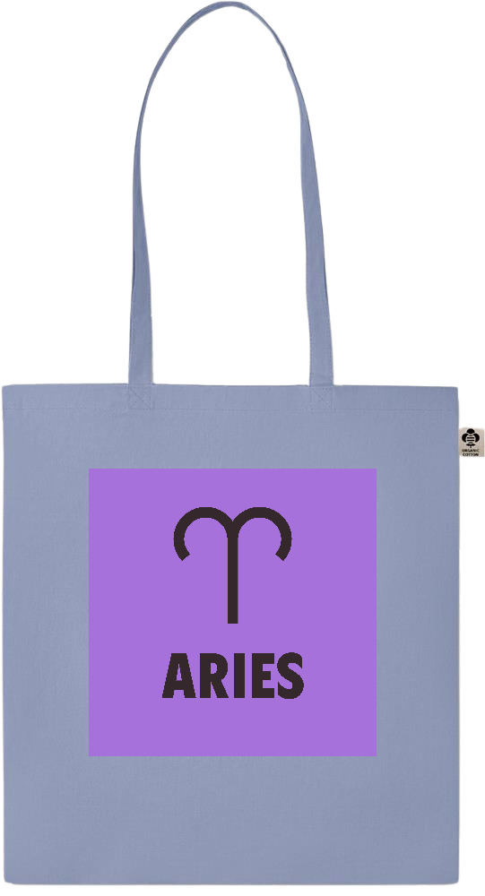 Zodiac Aries Design - Essential colored organic cotton tote bag_BABY BLUE_front